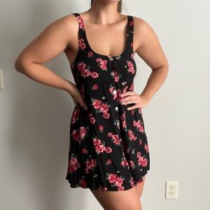 Floral Button Mini Dress